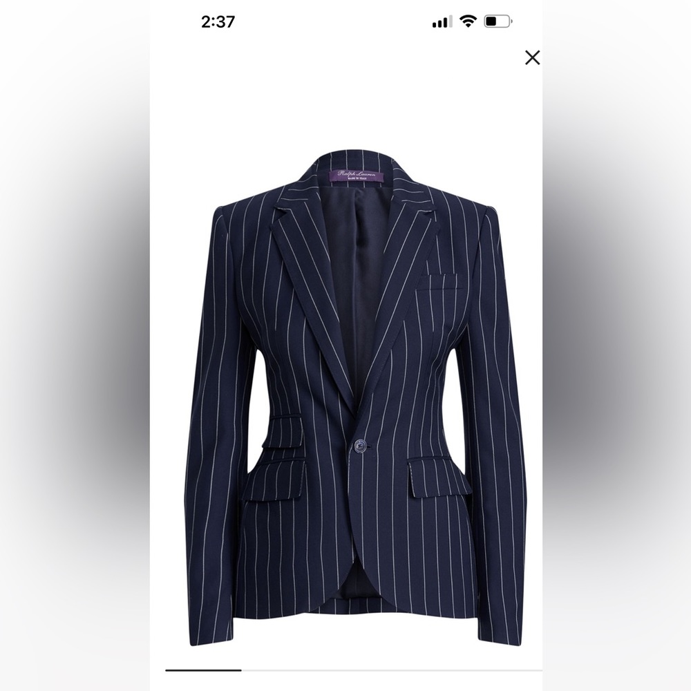 ❤️Ralph Lauren Collection Jacket, Navy Pinstripe